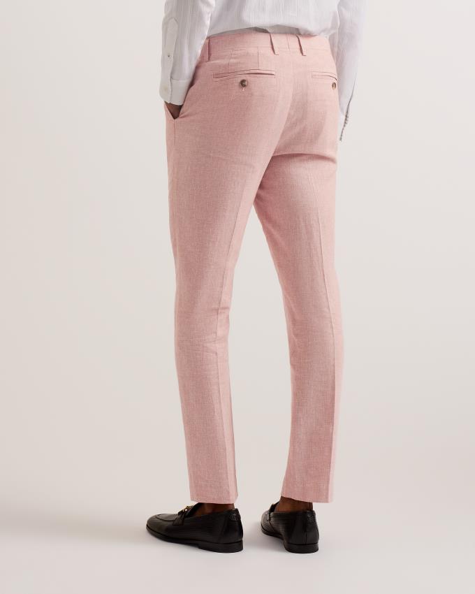 Pantalon Ted Baker Slim Fit Linen Tailored Rose Clair Homme | JYD-85756073